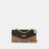 Coach Klare Envelope Crossbody Bag In Blocked Signature Canvas In Brown