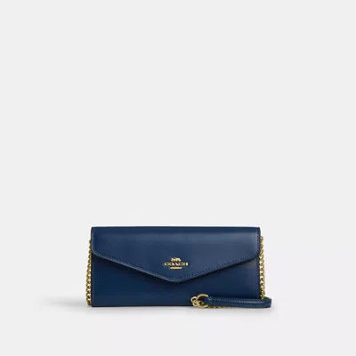 Coach Klare Wallet With Chain In Blue
