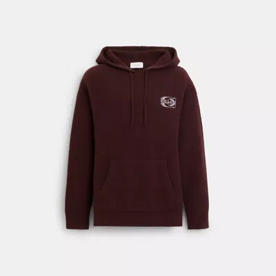 Coach Knit Hoodie In Red