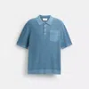 Coach Knit Polo In Blue