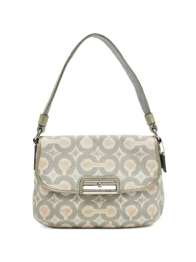 Pre-owned Coach Kristin Patterned Tote Bag In Gray