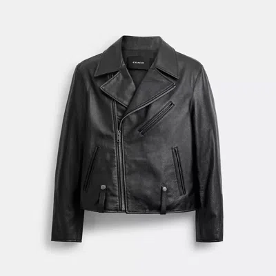 Coach Kurze Lederjacke Im Bikerstil In Black