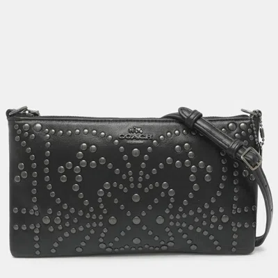 Pre-owned Coach Kylie Stud Mini Black Leather Crossbody Bag