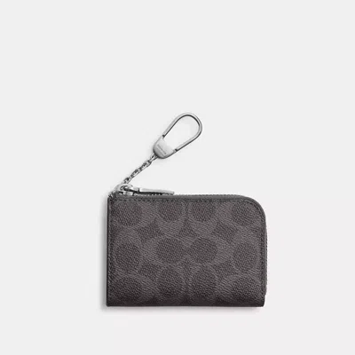 Coach L-zip Key Case In Signature Canvas In Multi