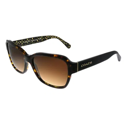 Coach L1010 Hc 8232 550713 Womens Rectangle Sunglasses In Brown