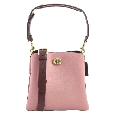 Coach Ladies B4 / Bubblegum Multi Willow Bucket Bag In Colorblock In Pink