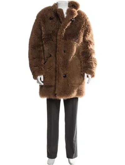 Pre-owned Coach Lamb Fur Coat In Brown