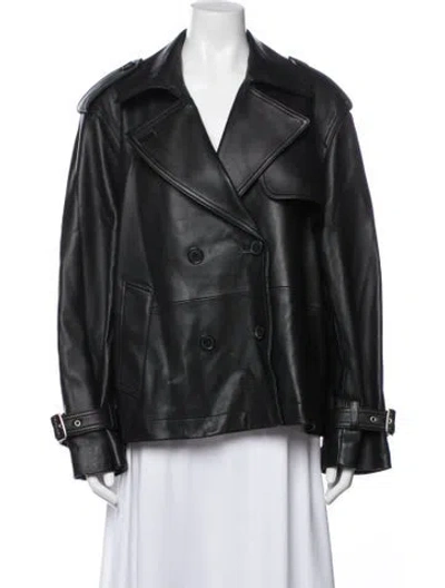Pre-owned Coach Lamb Leather Biker Jacket In Black