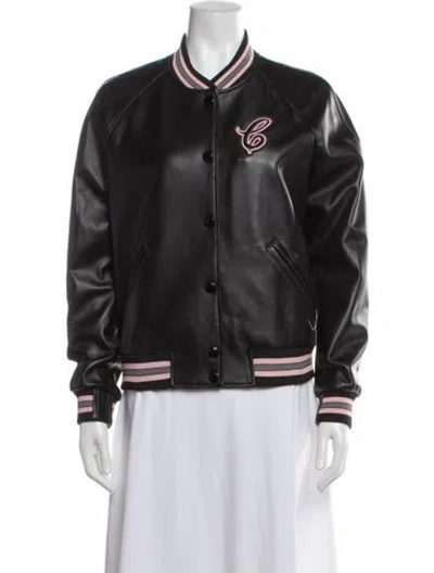 Pre-owned Coach Lamb Leather Bomber Jacket In Black