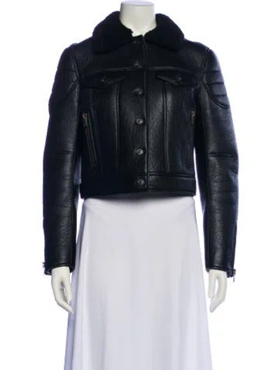 Pre-owned Coach Lamb Leather Fur Jacket In Multi