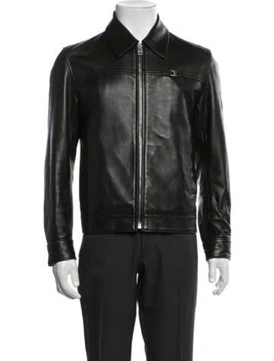 Pre-owned Coach Lamb Leather Jacket In Black