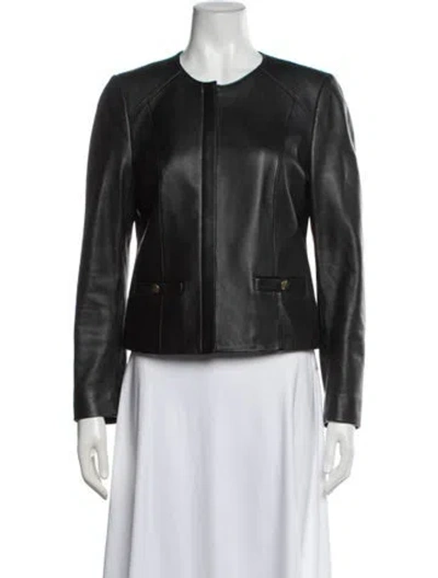 Pre-owned Coach Lamb Leather Jacket In Black