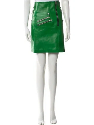 Pre-owned Coach Lamb Leather Knee-length Skirt In Green