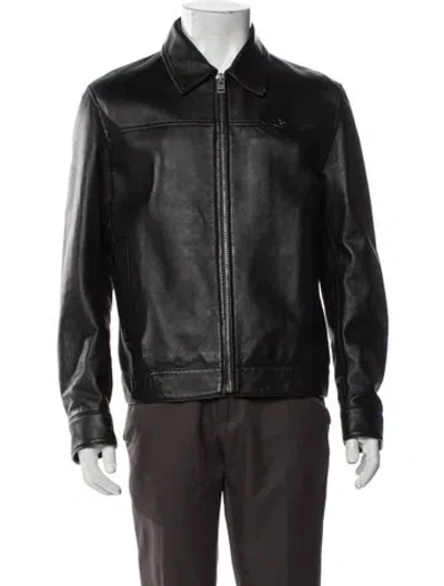 Pre-owned Coach Lamb Leather Moto Jacket In Black