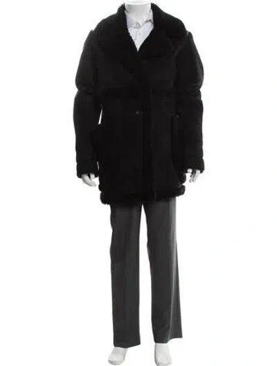 Pre-owned Coach Lamb Leather Parka In Black