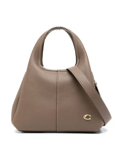 Coach Polished Pebble Leather Lana Shoulder Ba In Gray