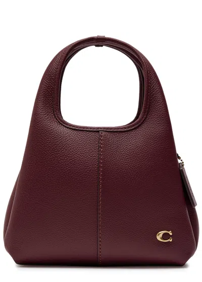 Coach Lana 23 Pebbled Leather Top Handle Bag In Burgundy
