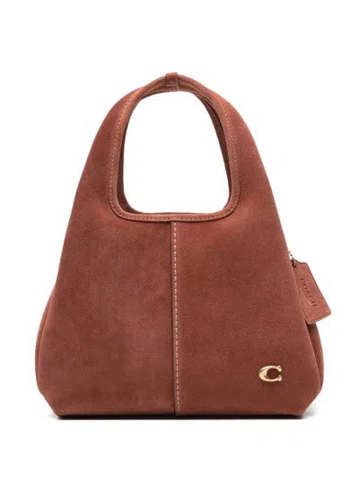 Coach Lana Logo-detail Suede Tote Bag In Brown