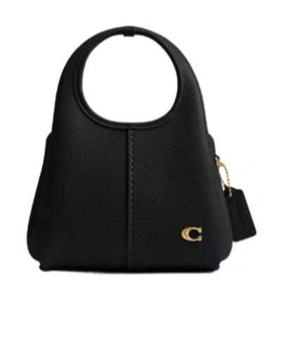 Coach Polished Pebble Leather Lana Shoulder Ba In Black