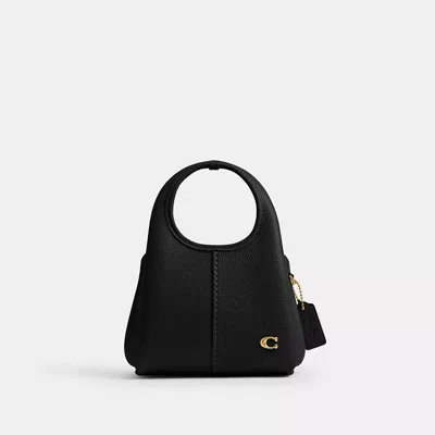 Coach Polished Pebble Leather Lana Shoulder Ba In Black