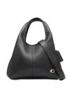 Coach Dual Strap Textured Shoulder Bag In Black