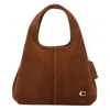 Coach Lana 23 Warm Brown Suede Shoulder Bag In Brown