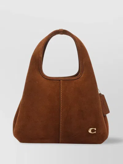 Coach Lana Suede Shoulder Bag In Brown