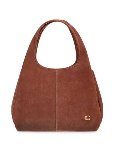 Coach Lana Suede Tote Bag In Brown