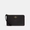 Coach Large Corner Zip Wristlet In Black