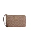 Coach Large Corner Zip Wristlet In Signature Canvas