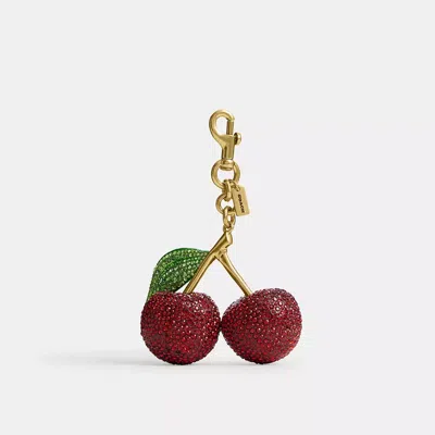 Coach Large Crystal Cherry Bag Charm In Multi