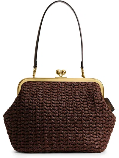 Coach Large Kisslock 27 Frame Bag In Black