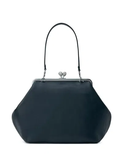 Coach Large Kisslock Clutch Bag In Black