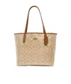 Coach Large Logo Handbag In Nude