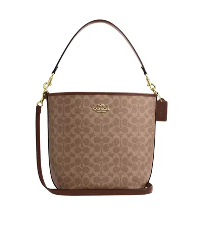 Coach City Large Bucket Bag In Signature Canvas In Brown