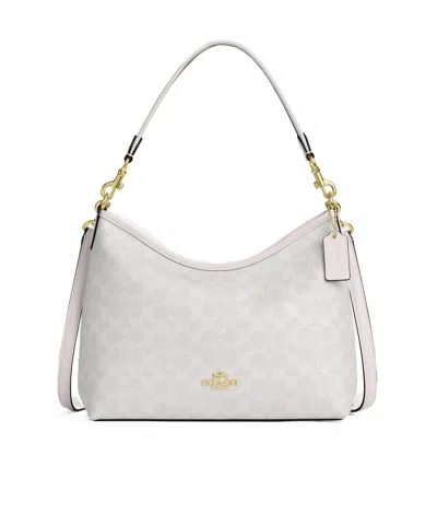 Coach Laurel Shoulder Bag In Signature Canvas In Signature Canvas/gold/white/chalk