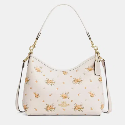 Pre-owned Coach Laurel Signature Canvas White Floral Handbag