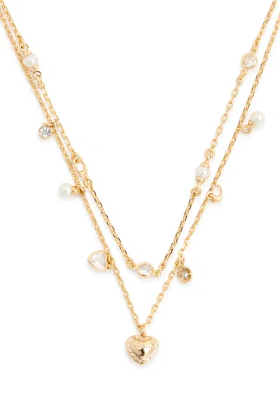 Coach Layered Embellished Chain Necklace In Gold
