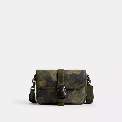 Coach League Crossbody Bag 19 In Signature Camo Print In Green/black