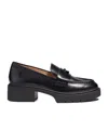 Coach Leah Chunky Sole Leather Loafers In Black