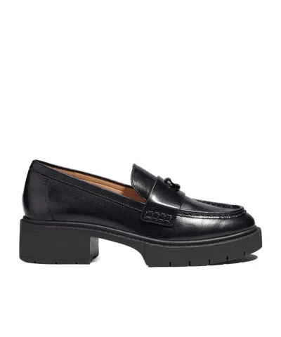 COACH LEAH CHUNKY SOLE LEATHER LOAFERS