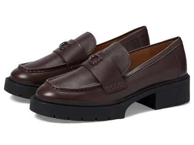 Coach Leah Leather Loafers In Brown