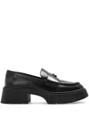 Coach Leah Chunky Sole Leather Loafers In Black
