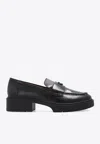 Coach Leah Chunky Sole Leather Loafers In Black