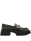 Coach Leah Logo-plaque Loafers In Black
