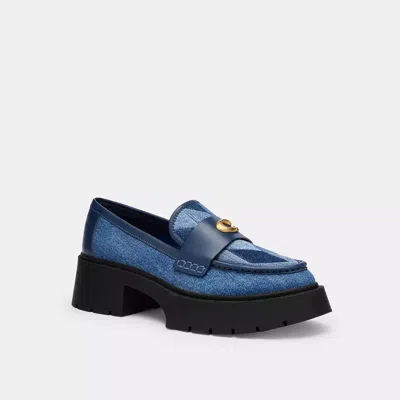 Coach Leah Plateau-loafer Mit Steppung In Blue