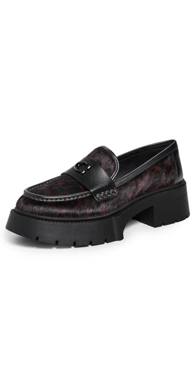Coach Leah Platform Leopard Print Loafers Dark Leopard In Multi