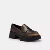 Coach Leah Platform Loafer In Loved Leather In Black