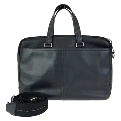 Coach Leather 2way Briefcase In White