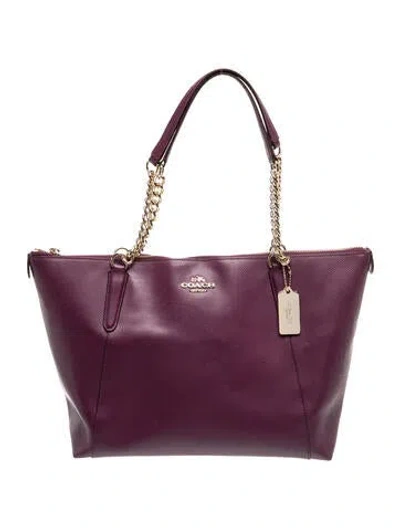 Pre-owned Coach Leather Ava In Purple